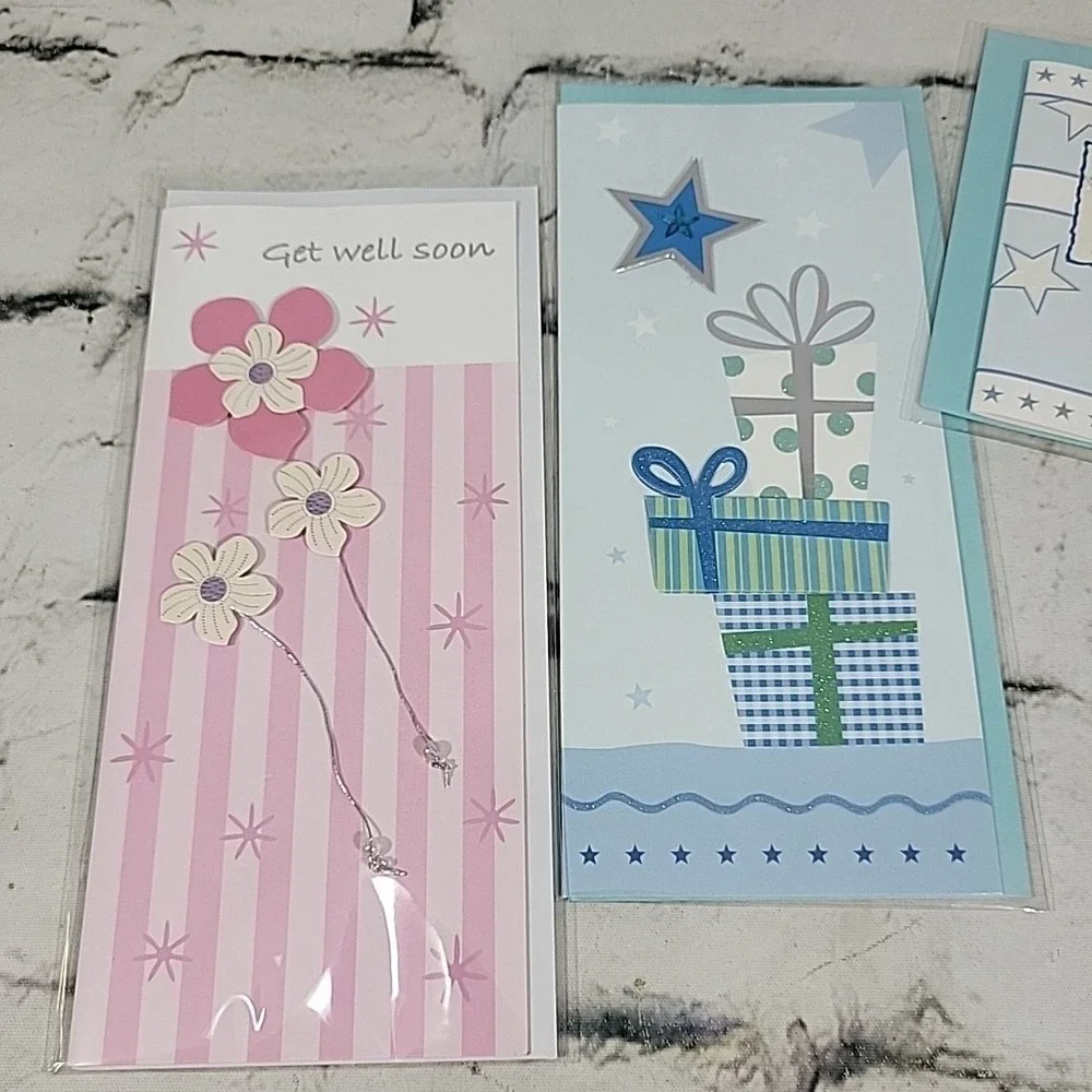 New 3D Greeting Cards Lot Of 5‎ Sympathy Condolences Get Well Soon Envelopes